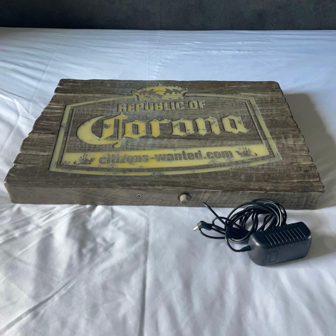 CORONA BEER コロナビール ウッド調 LEDサイン バーライト 看板