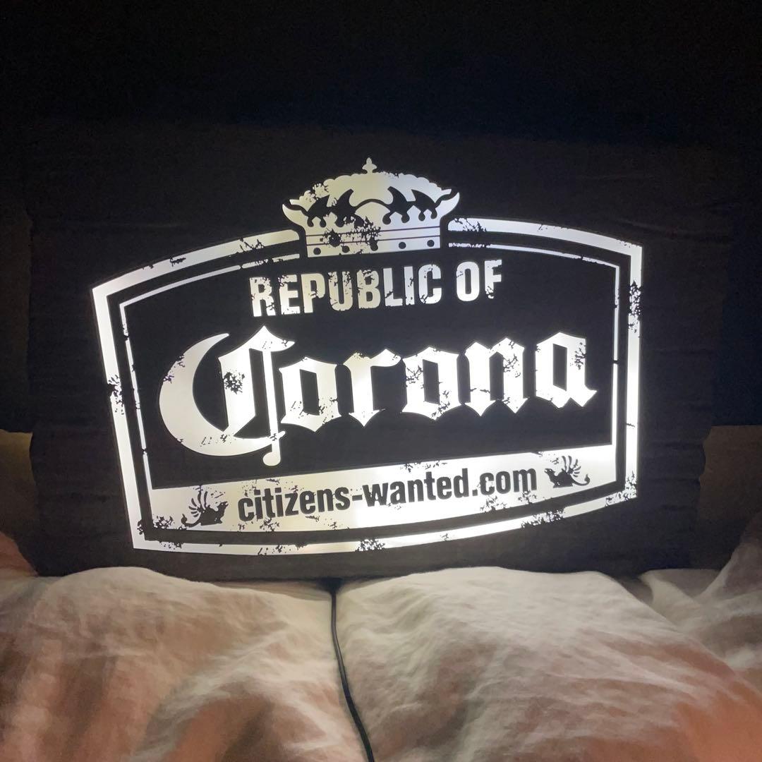 CORONA BEER コロナビール ウッド調 LEDサイン バーライト 看板