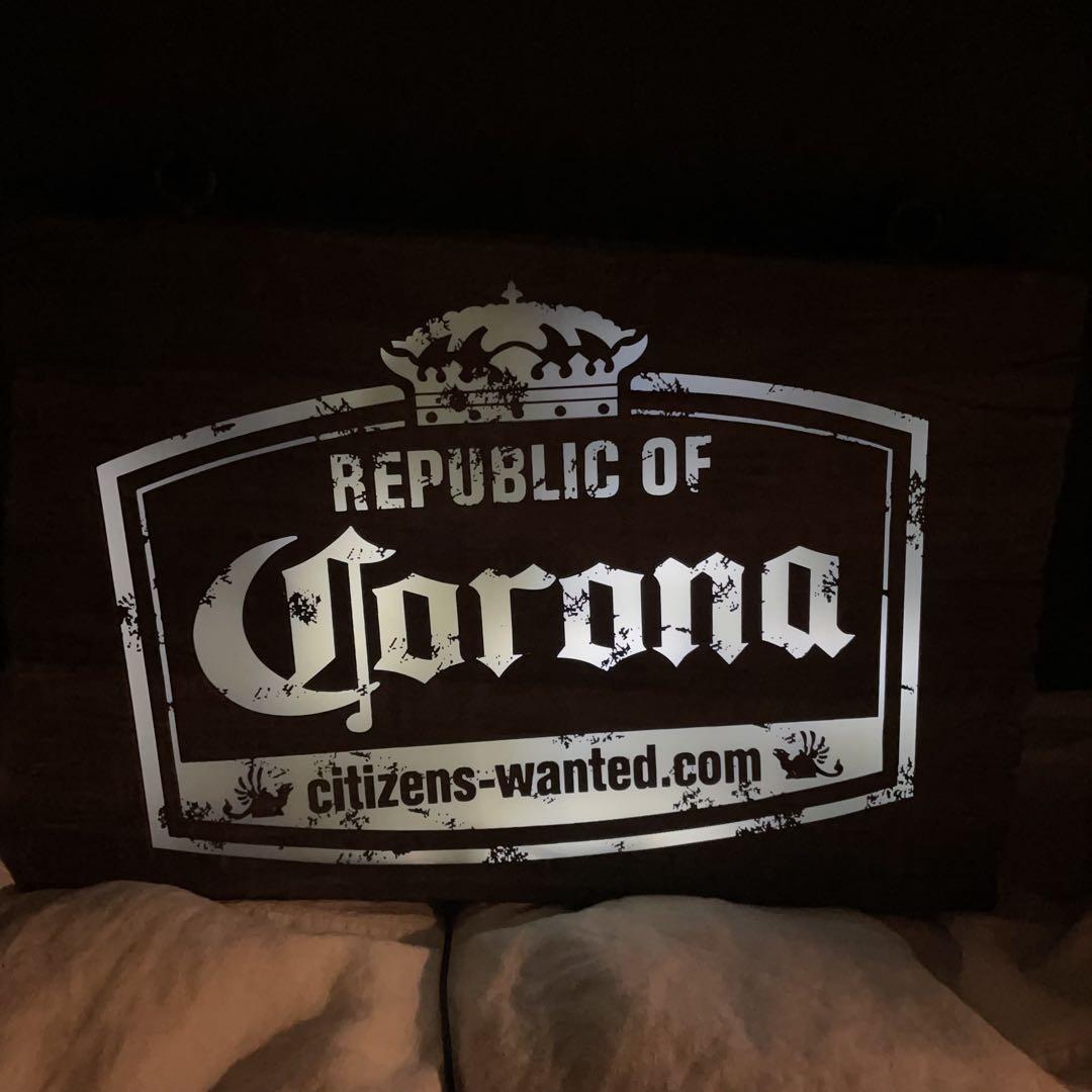 CORONA BEER コロナビール ウッド調 LEDサイン バーライト 看板