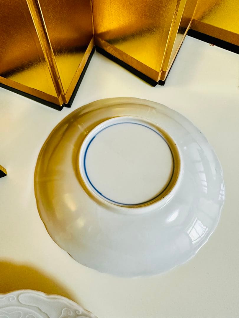 古伊万里　骨董　麒麟　白磁　中皿　珍品　2枚