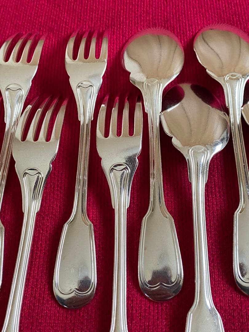 【希少レア】クリストフル シノン（フィレ） ソーススプーン＆フォーク 6セット