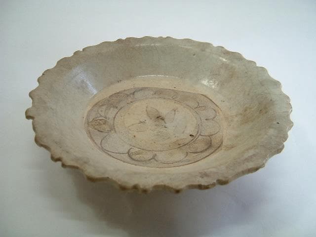 皿■高麗青磁花文花弁型鉢 碗 朝鮮 李朝 希少 古玩 唐物 中国 時代物 骨董■