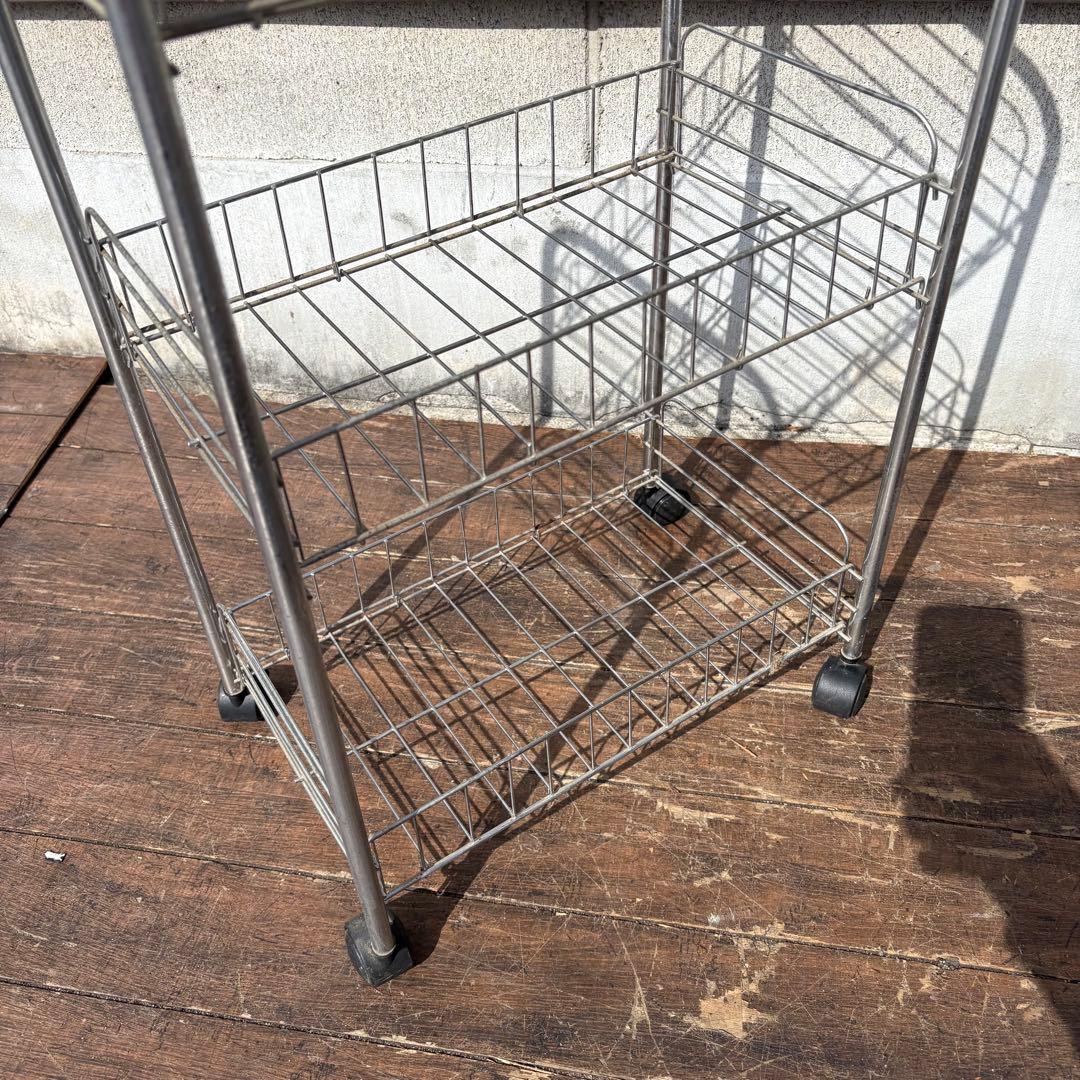 C5 ワイヤーラック 3段キャスター付スチールラック 収納ワゴン キッチンラック