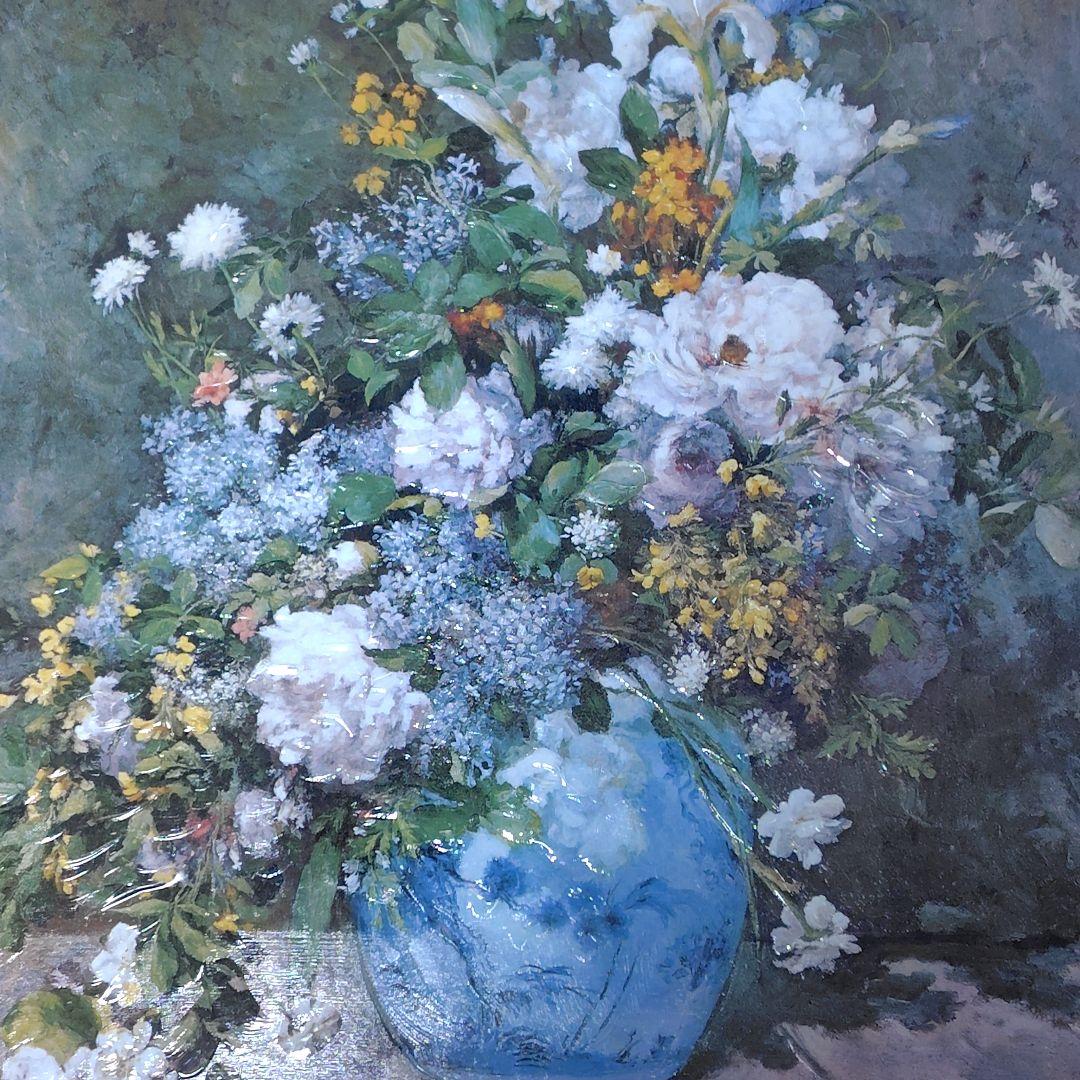春の花 ルノアール 6号 立体複製名画 額装 油彩画風直筆仕上げ