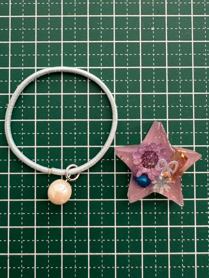 なーたん♥様お取り置き№4026 星型フラワーレジンヘアゴム