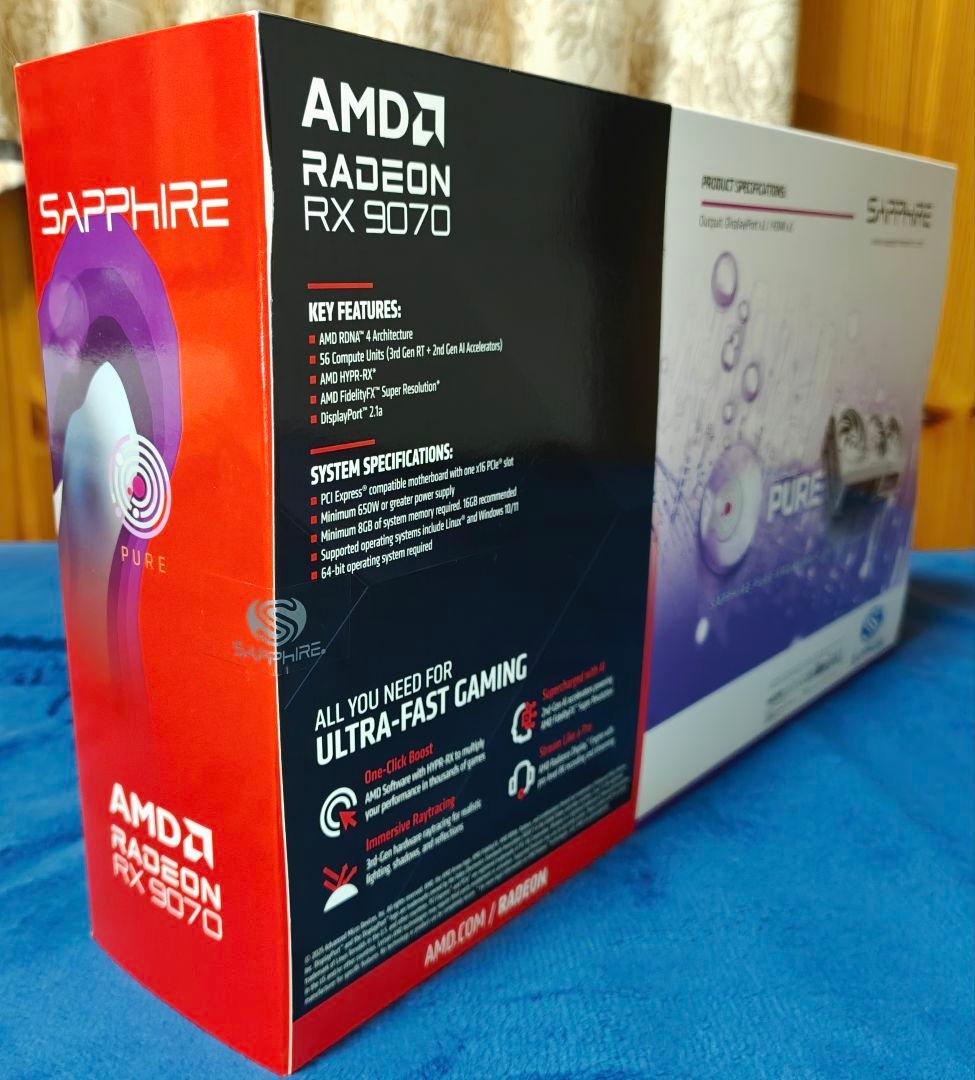【新品】SAPPHIRE PURE Radeon RX 9070 OC 16GB