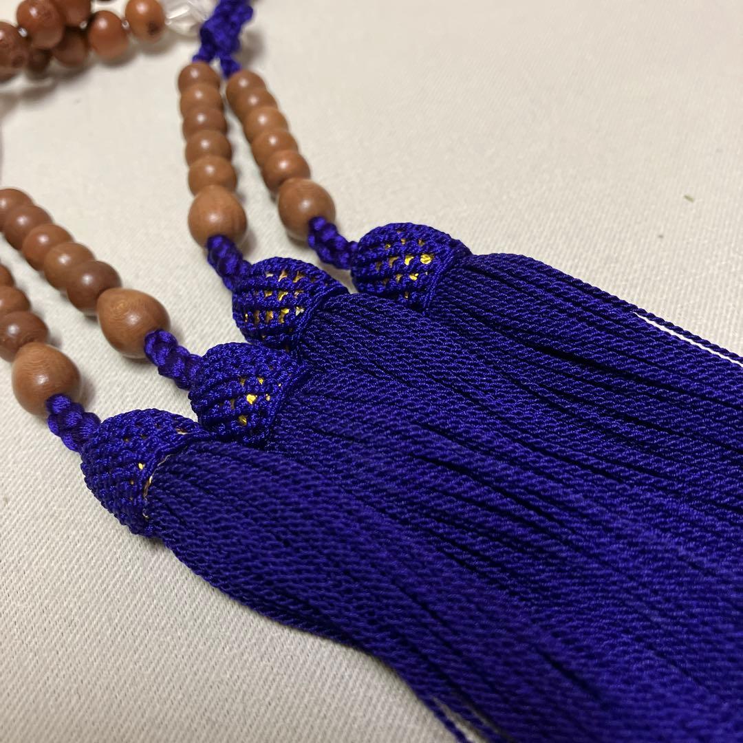 新品　お念珠　本梅　水晶入　本絹房　百八念珠　数珠　お盆　お参り　法事　合掌礼拝