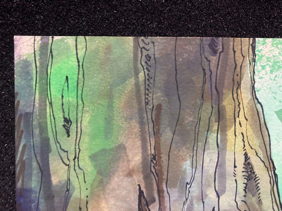 ピコリーノの冒険 道端の木々 1970年代アニメ 直筆 日本アニメーション 背景