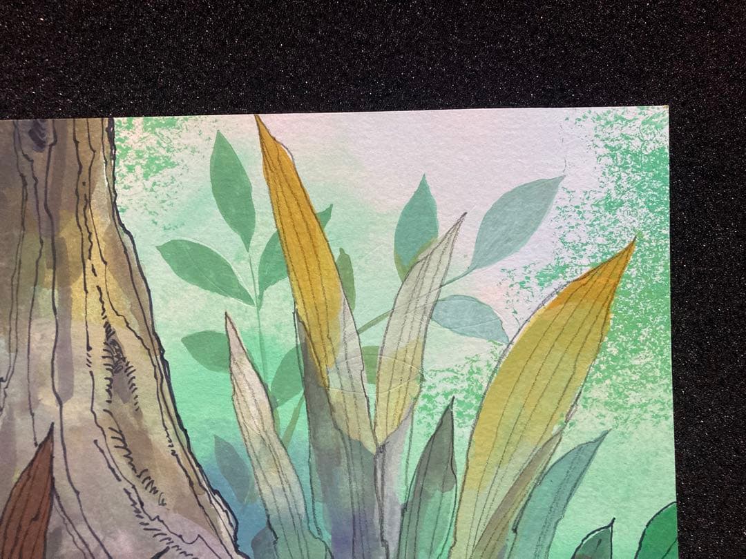 ピコリーノの冒険 道端の木々 1970年代アニメ 直筆 日本アニメーション 背景