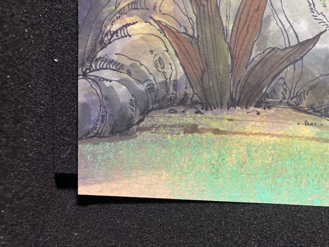 ピコリーノの冒険 道端の木々 1970年代アニメ 直筆 日本アニメーション 背景