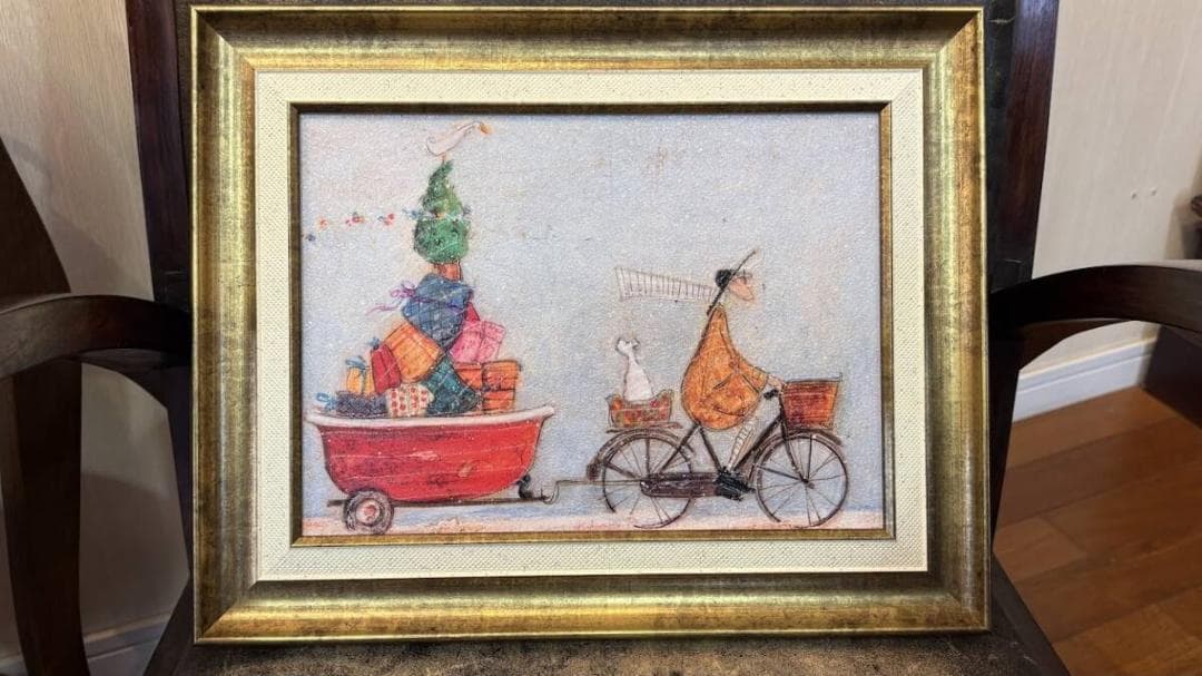 サムトフト アートフレーム「バスタブいっぱいの元気」●犬 癒アート