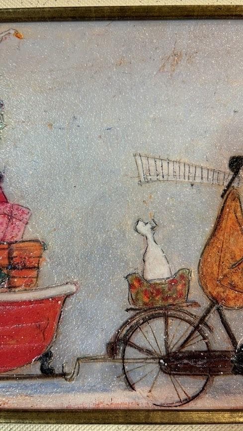 サムトフト アートフレーム「バスタブいっぱいの元気」●犬 癒アート