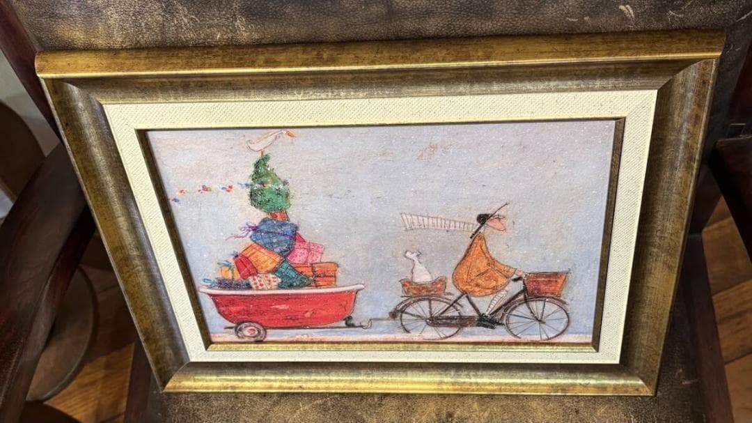 サムトフト アートフレーム「バスタブいっぱいの元気」●犬 癒アート