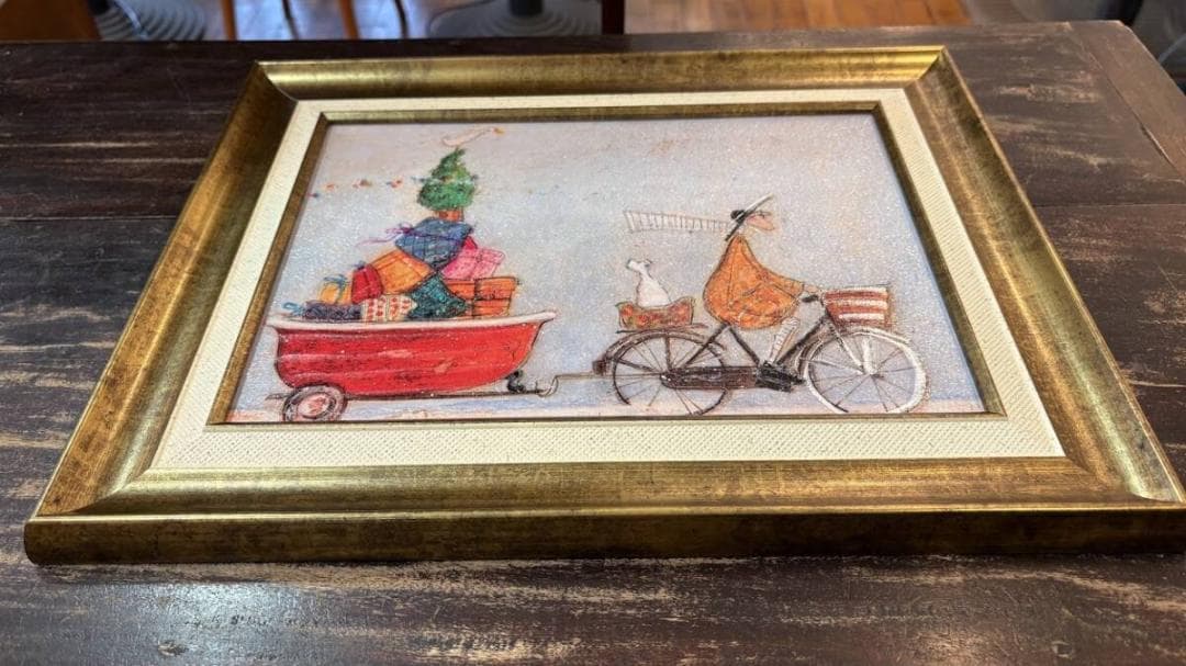 サムトフト アートフレーム「バスタブいっぱいの元気」●犬 癒アート