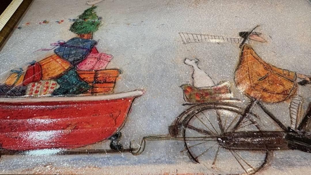 サムトフト アートフレーム「バスタブいっぱいの元気」●犬 癒アート