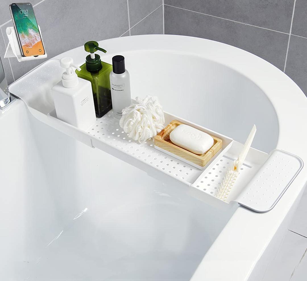 伸縮可能、滑り止め、錆・カビ防止でリラックスタイムをアップグレード