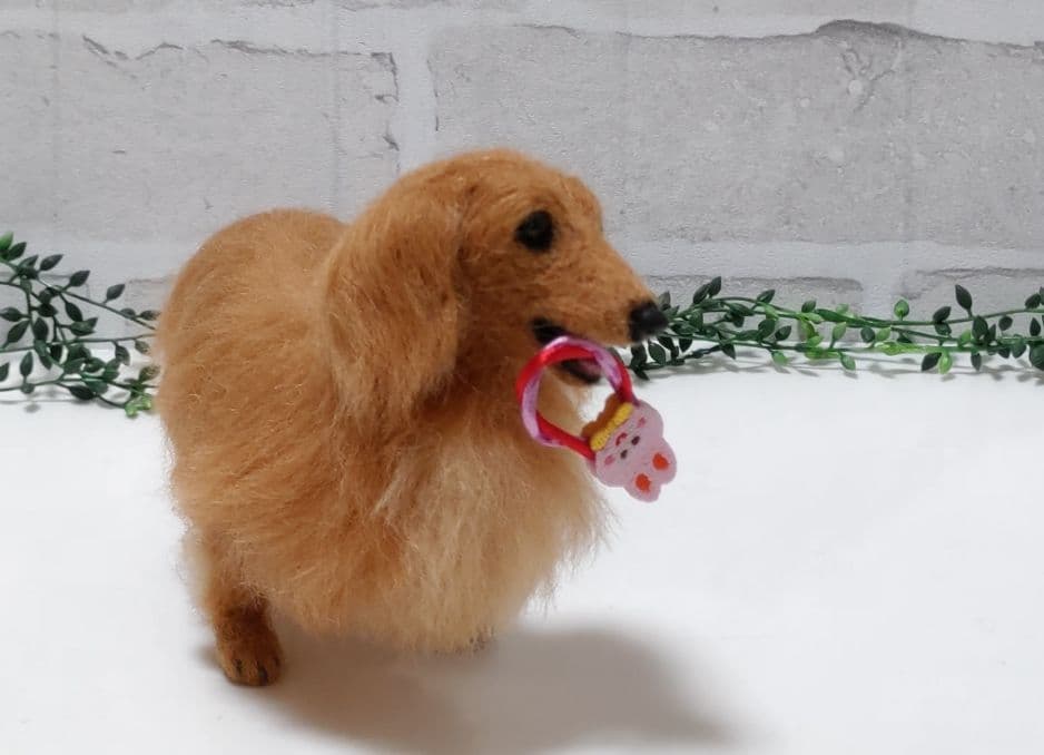 ミニチュアダックス♡レッド♡羊毛フェルト♡ハンドメイド