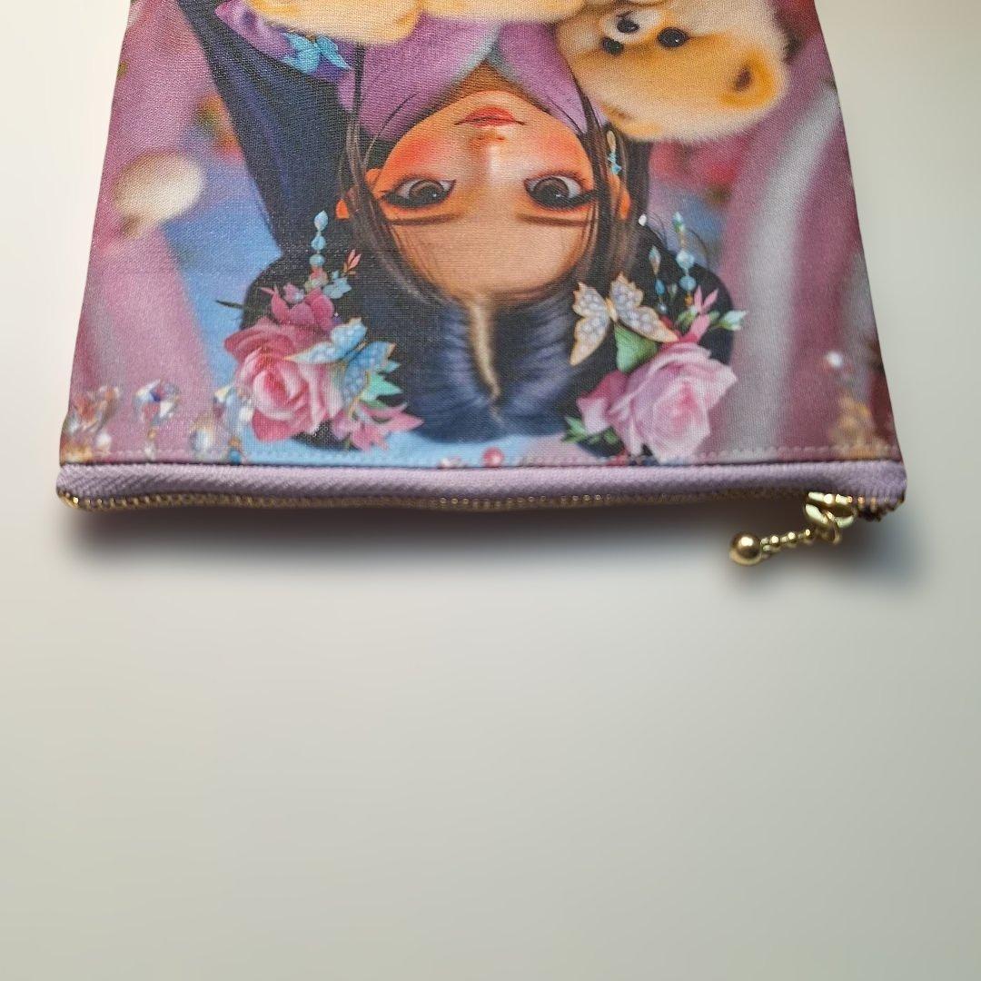 激レアポメラニアンパネル生地　ハンドメイド　両面パネルフラットポーチ