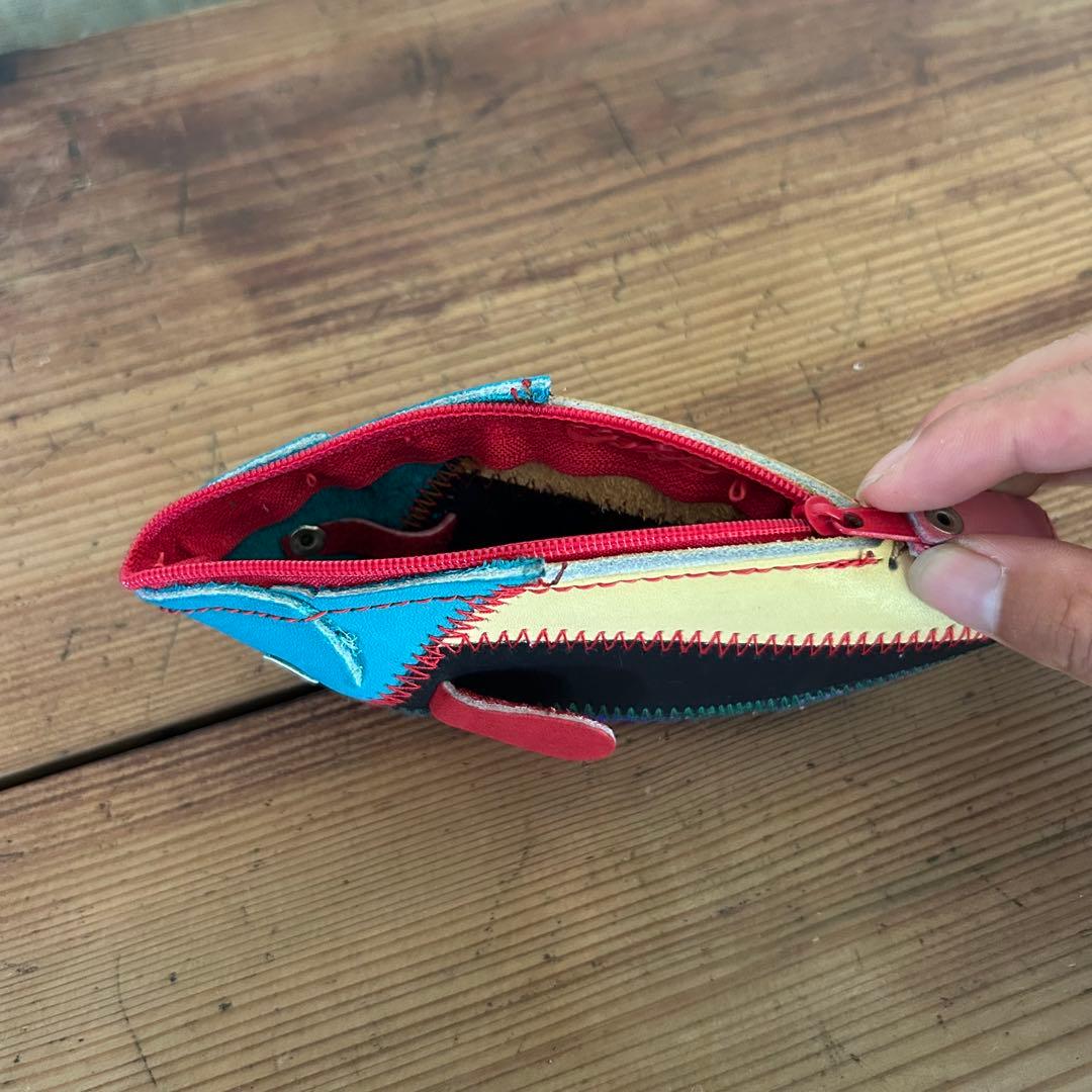 革細工　フィッシュポーチ　ハンドメイド
