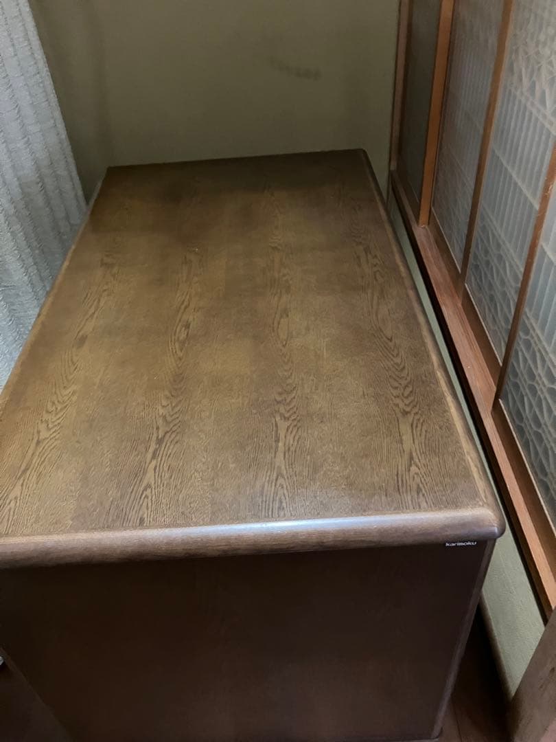 カリモクkarimoku製デスク机 幅約120cm (送料売主負担、たのメル便)