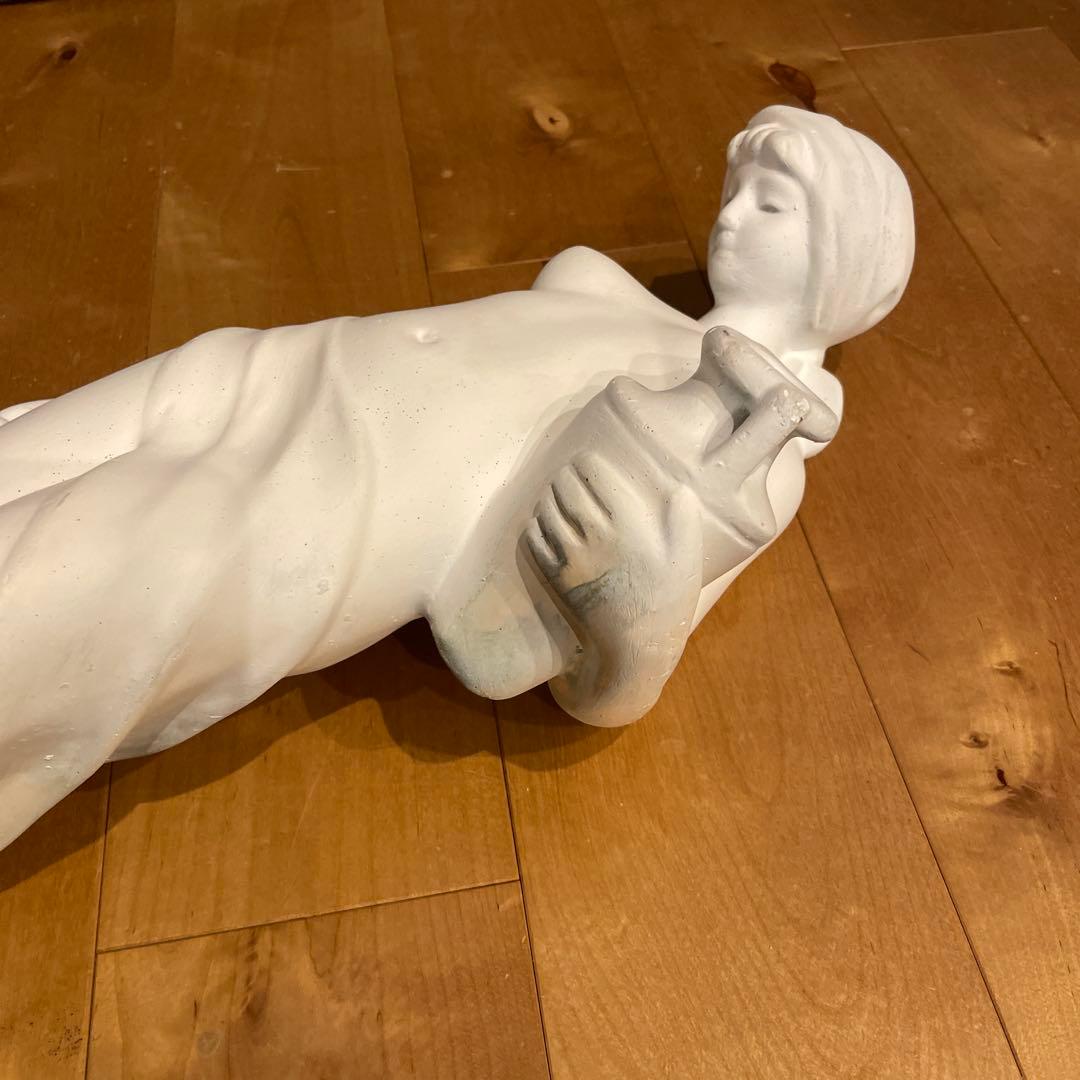 石膏像 水の精 ホワイト陶器製女性像 約65.5cm