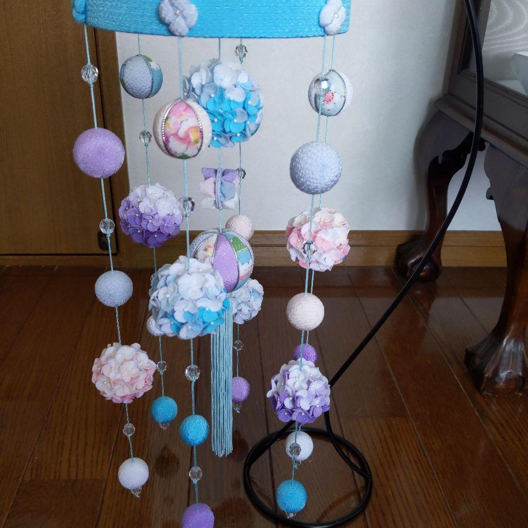 ちりめん細工　紫陽花の下げ飾り　marikomama5.5