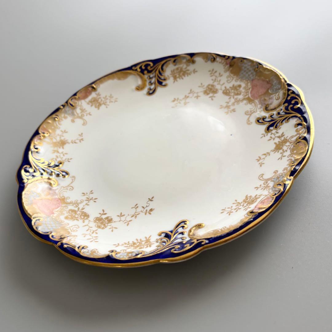英国製アンティーク　AYNSLEY 金彩コバルト 花文　エインズレイ【稀少品】