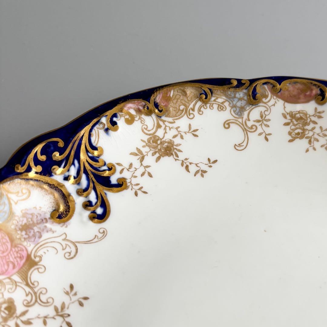 英国製アンティーク　AYNSLEY 金彩コバルト 花文　エインズレイ【稀少品】