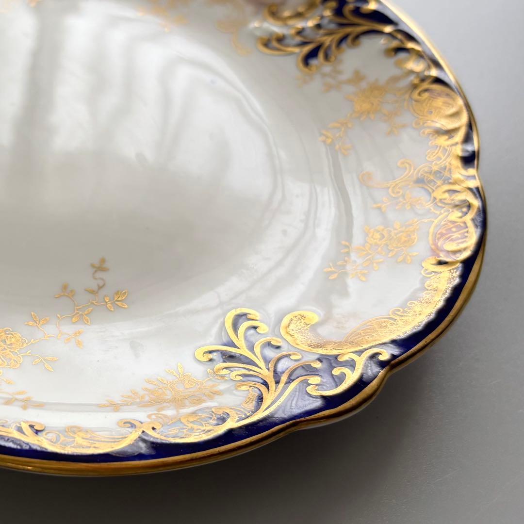 英国製アンティーク　AYNSLEY 金彩コバルト 花文　エインズレイ【稀少品】