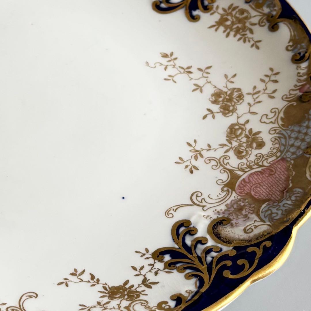 英国製アンティーク　AYNSLEY 金彩コバルト 花文　エインズレイ【稀少品】