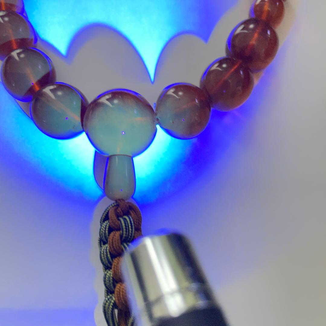 数珠　天然琥珀　ネックレスを数珠に仕立て直ししました。20玉　大玉