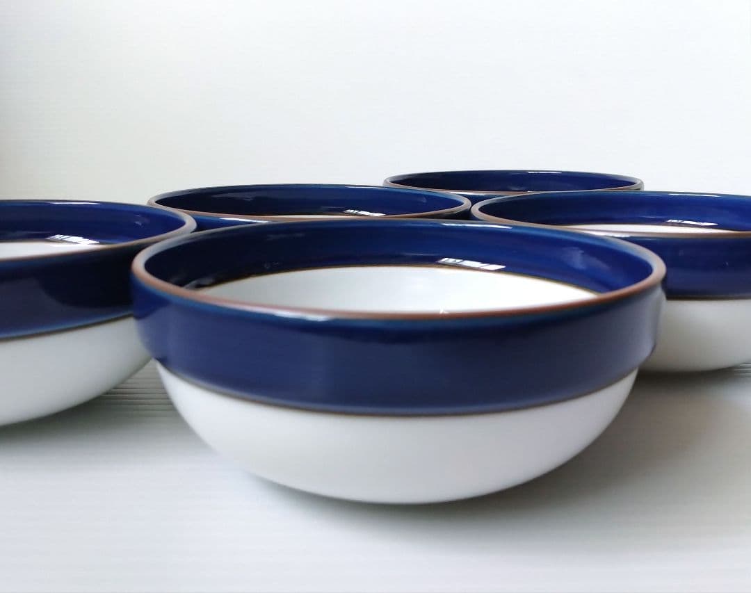白山陶器 マルティブルー 4号 ボウル 食器 深鉢 ブルーライン 5客