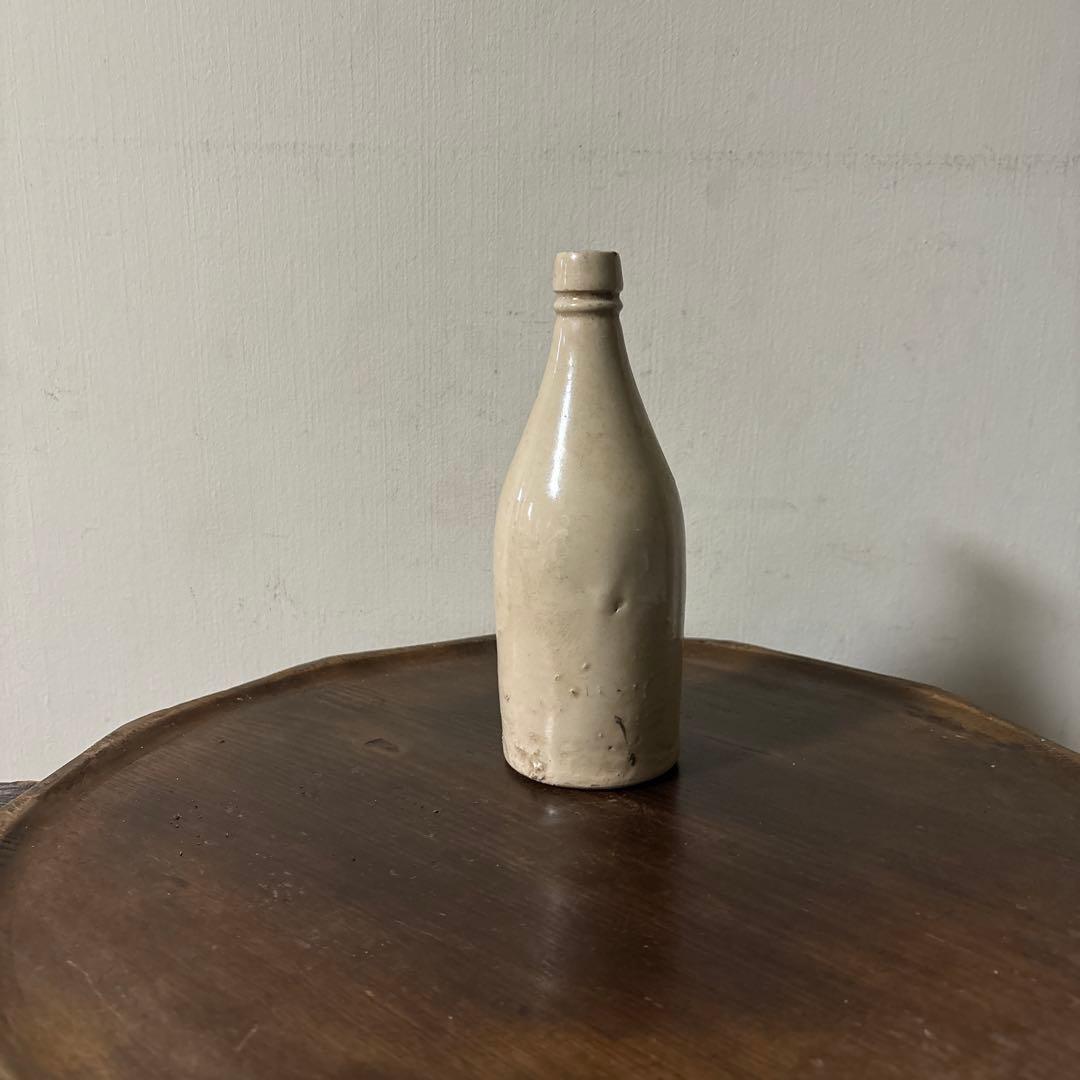 アンティークボトル　ストーンウェア　イギリス　フランス　骨董花器　酒器　白磁李朝