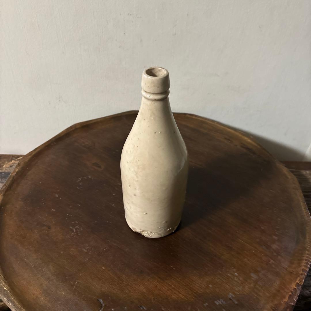 アンティークボトル　ストーンウェア　イギリス　フランス　骨董花器　酒器　白磁李朝