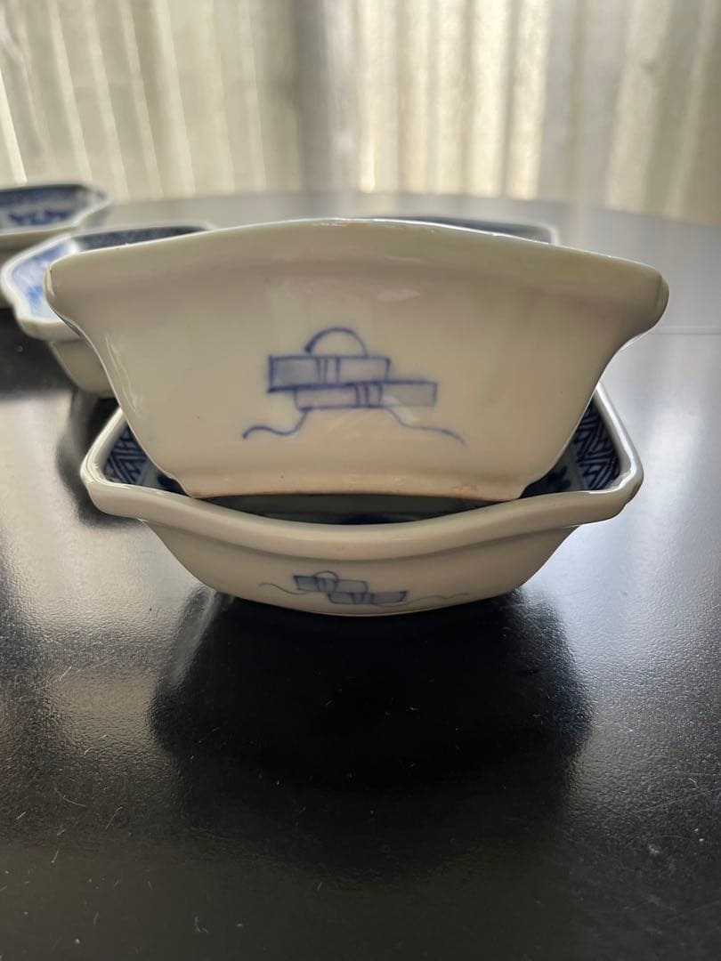 青白磁の角皿 5個セット