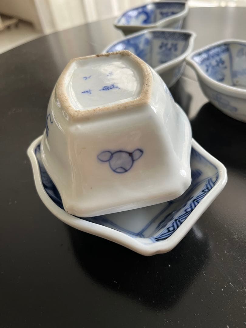 青白磁の角皿 5個セット