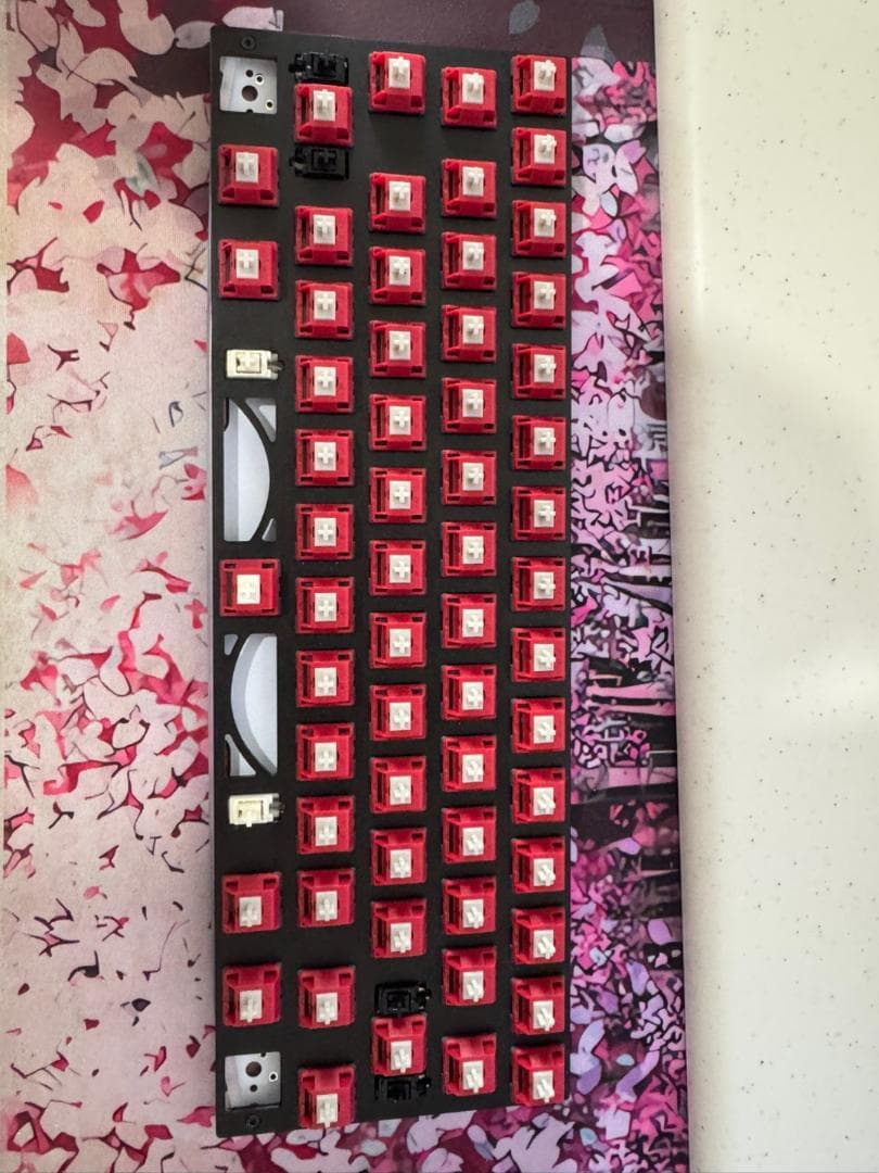 Nuxros sebas60 Red PVD Black 自作キーボード