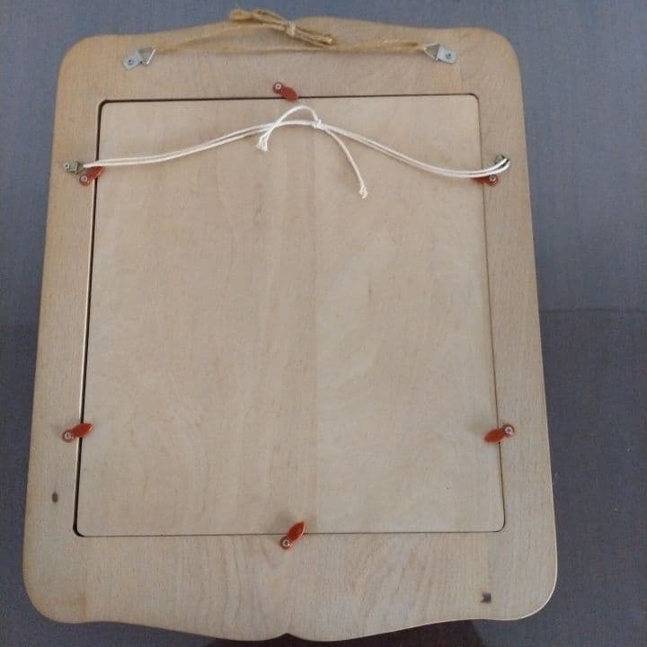 昭和レトロ 美人画 直筆 (指輪) 木製額縁