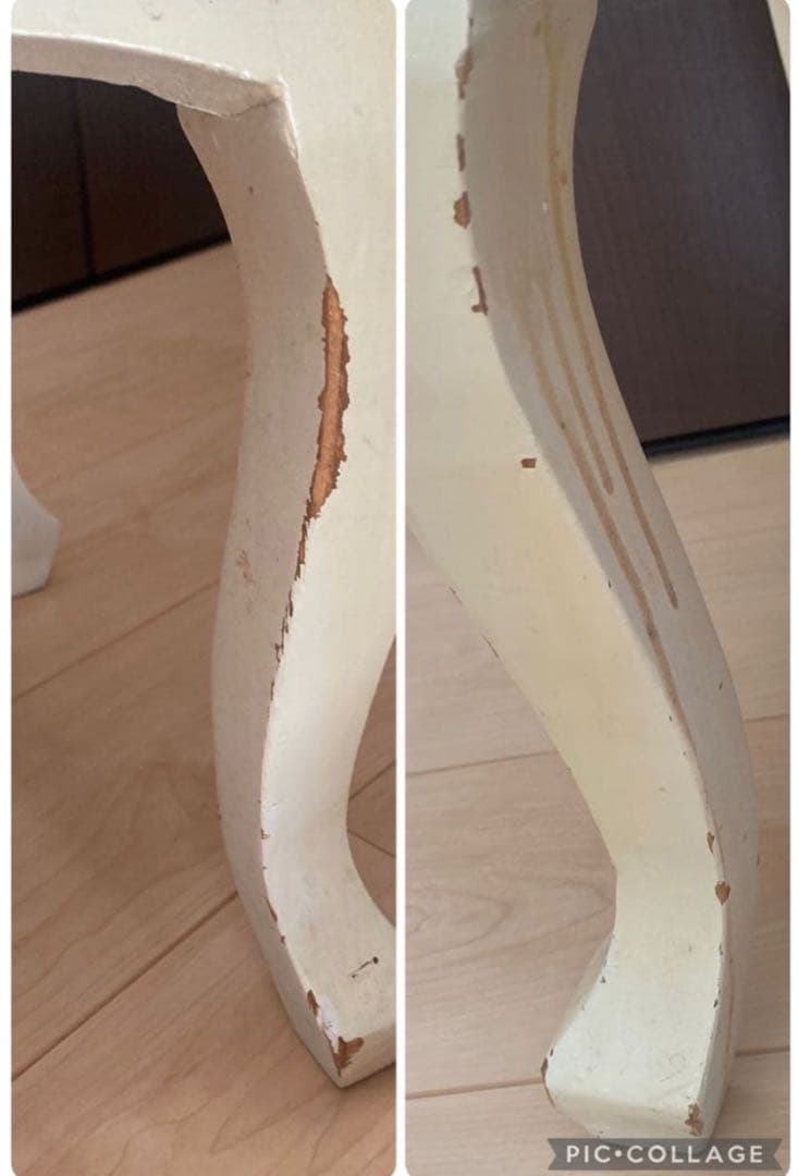 アンティーク朝　猫脚チェスト　花柄　シャビー　3段チェスト