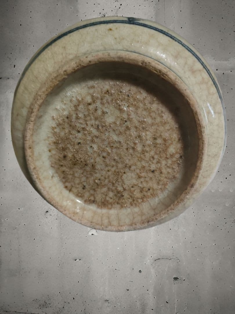 安南染付茶碗　絞り手　時代物　ベトナム　茶陶茶道具