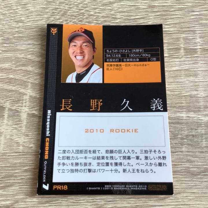 長野久義　ルーキー　イースタン　フェスタ　カード　野球カード