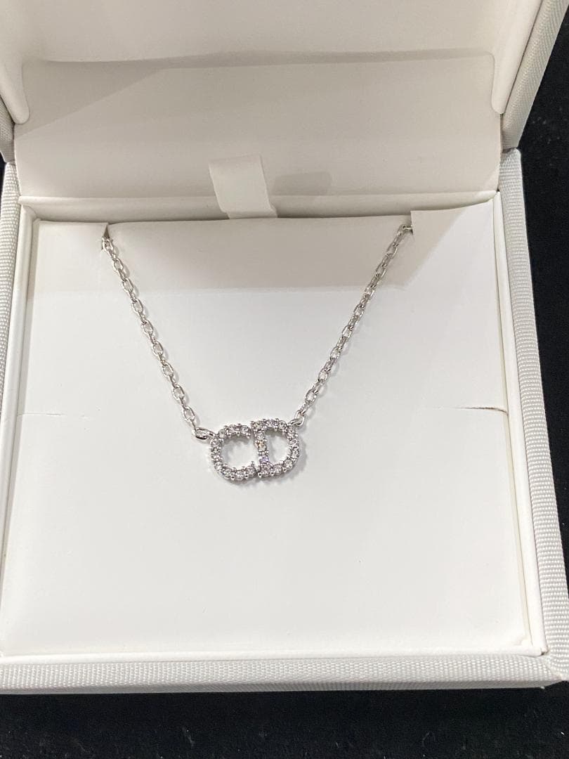 DIOR クリスタル シルバーネックレス