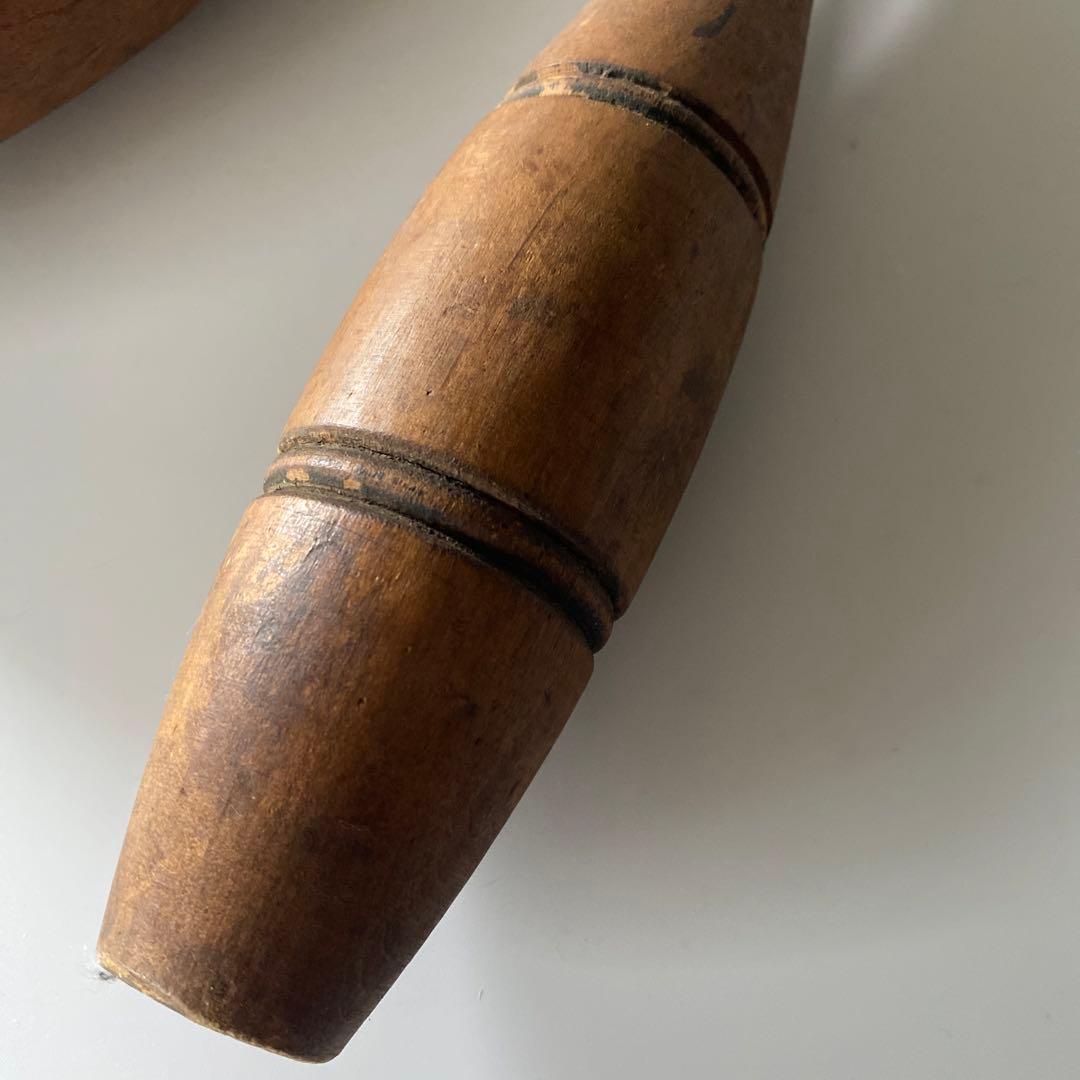 ヴィンテージ インディアンクラブ 木製オブジェ インドクラブ 体操 2本セット