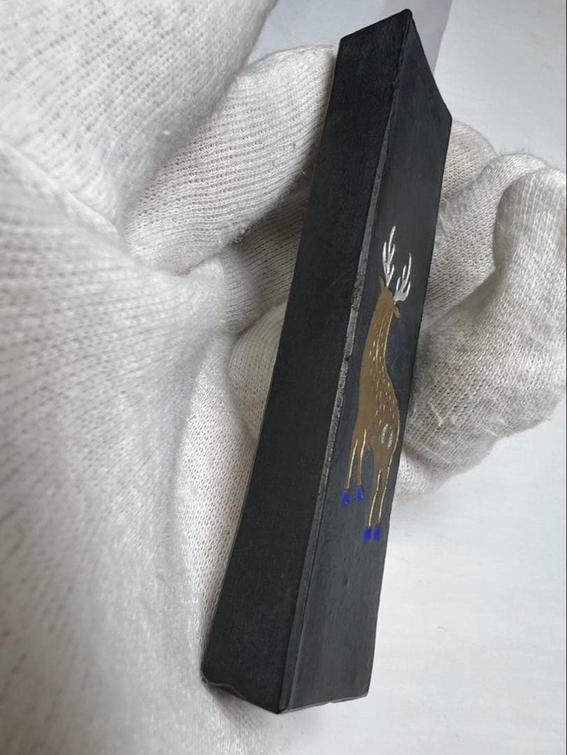 奈良老舗極上油煙古墨神鹿 (しんろく)高級作品用 稀少枯墨状態良25g