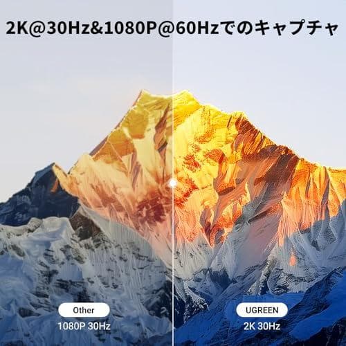 UGREEN 2K@30Hz HDMI キャプチャーボード 4K@30Hz パ*