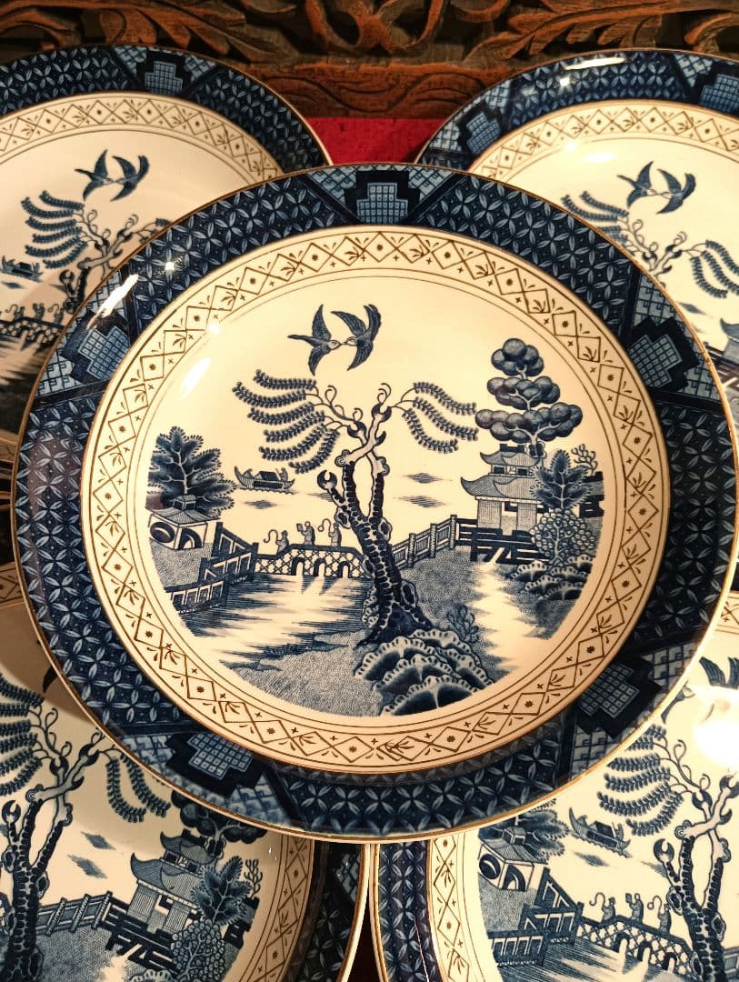 ウィローパターン　皿　５枚セット