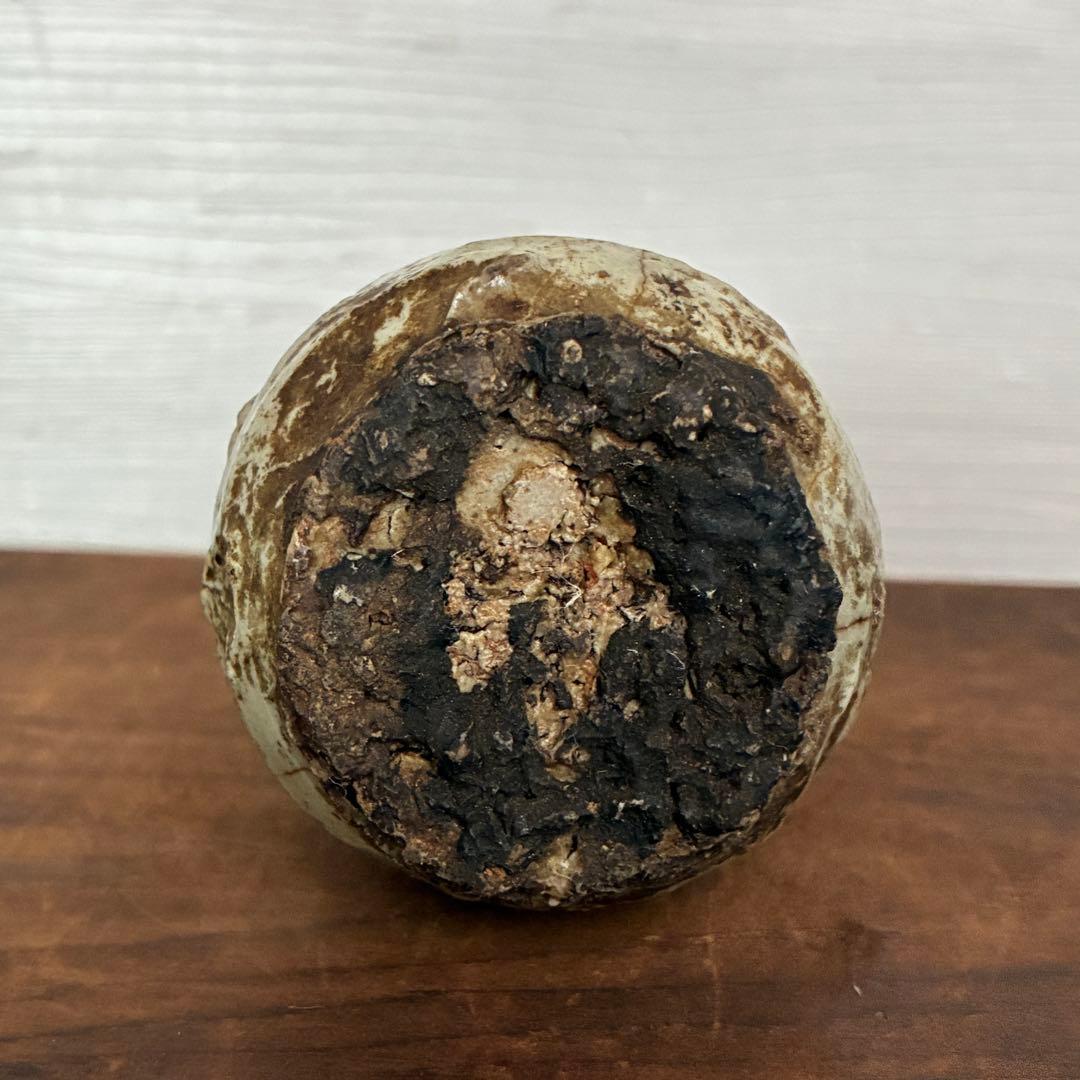 【骨董】小壺　小徳利 虫喰い 貫入 置物　古道具　斑釉　唐津風？インテリア　置物