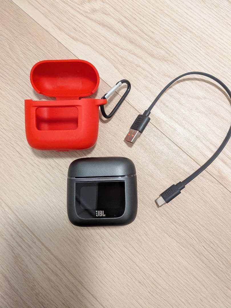 美品 JBL TOUR PRO 2 ワイヤレスイヤホン 黒+ 赤ケース