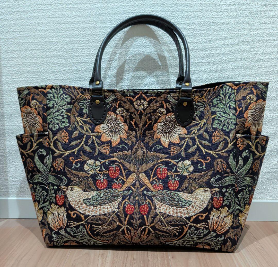 【未使用】ウィリアムモリス いちご泥棒 トートバッグ　ハンドメイド