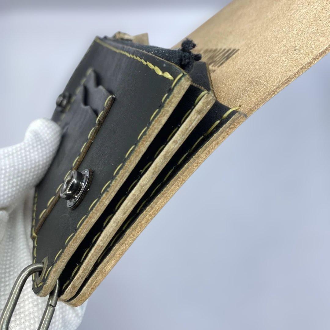 週末限定セール 無骨 本革 丘染めブラック ロングトラッカーウォレット/長財布